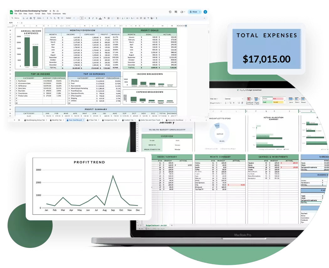 [顯示各種電子表格模板的圖片]