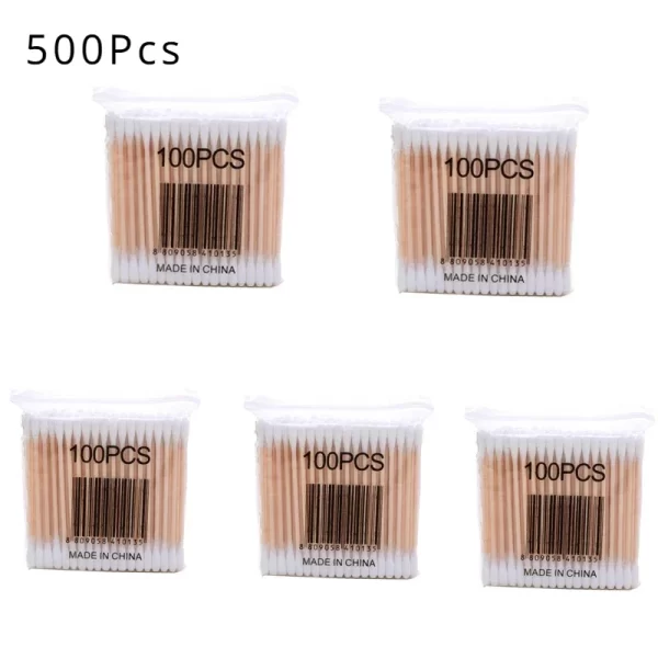 300/500/1000pcs+Double+Head+Cotton+Swab+Women+Makeup+Cotton+Buds+Tip+for+Wood+Sticks+Nose+Ears+Cleaning+Health+Care+Tools - Color: 500Pcs - Color: 1000Pcs