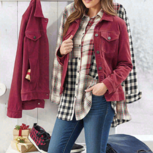 Coldwater Creek Into the Mix Plaid Tunic