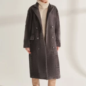 Genuine Fur Jackets Gray Genuine Leather Large Size Coat Women Winter Warm Waterproof Sheepskin Parka Design New Street fashion