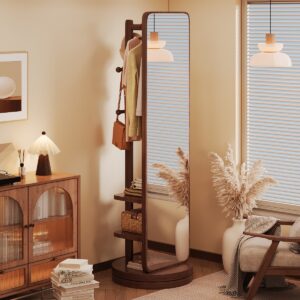 全身镜落地镜家用衣帽架一体穿衣镜可旋转移动女生卧室大试衣镜子