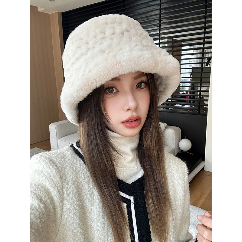 Women Winter Warm Hat 100% Real Rex Rabbit Fur Bomber Hats Lady Genuine Fur Cap Beanies Soft Fluffy Natural Fur Buckrt Hat - Image 2