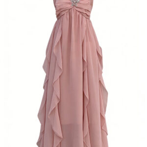 Ele High Waist Asymmetrical Hemline Beach Bal Dr Women's Summer Vaion Strapl Midi Dr Sand Beach Gown