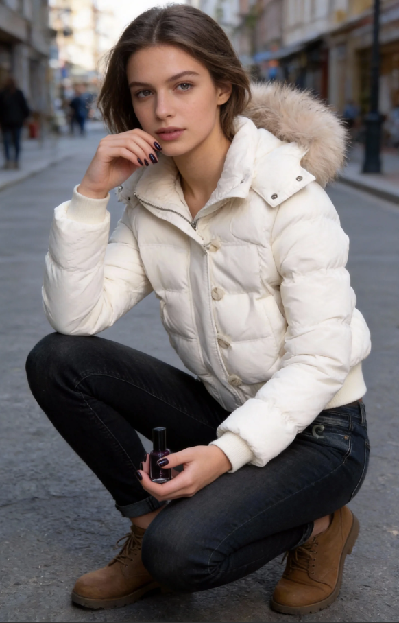 American retro fur collar warm solid color women hooded cotton coat ins winter loose casual slim cotton coat jackets