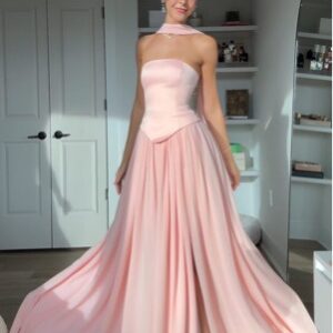 High-end Strapless Sleeveless Women Prom Gown Floor Length A Line Cocktail Party Gowns Elegant Formal Occasion Evening Dress