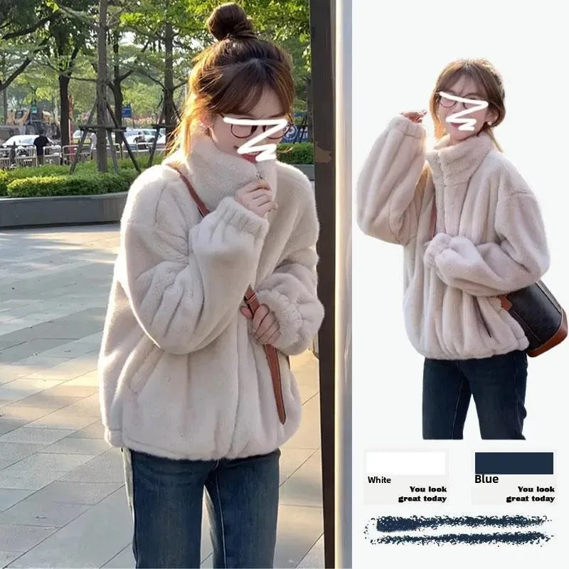 Lamb Fur Jacket Women's Casual Thickened Autumn Winter New Style Versatile Korean Style Short Outerwear from Mainland China - Image 4