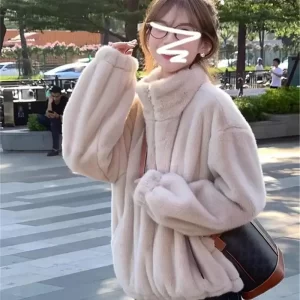 Lamb Fur Jacket Women's Casual Thickened Autumn Winter New Style Versatile Korean Style Short Outerwear from Mainland China