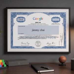 Personalize Alphabet Inspired Stock Certificate Art – Vintage Style Wall Decor / Investor Gift / Finance Office Print
