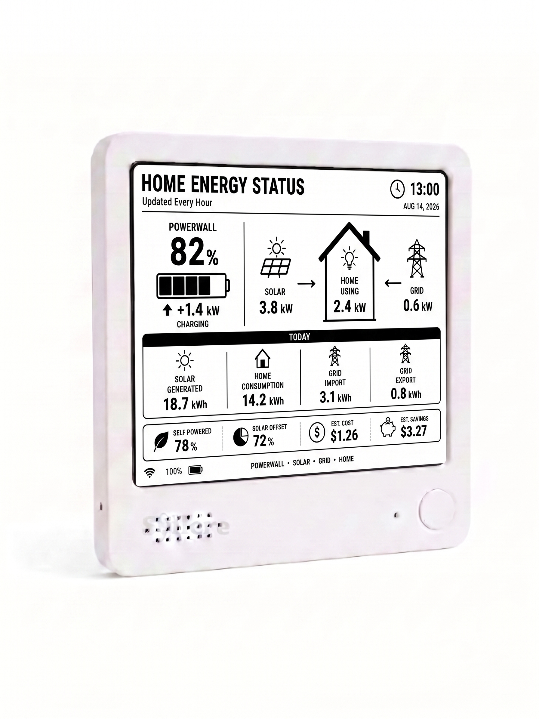 Home energy monitor, Tesla Powerwall & Solar Tracker, Power usage monitor, Tech Gift for Men & Engineers - Image 6