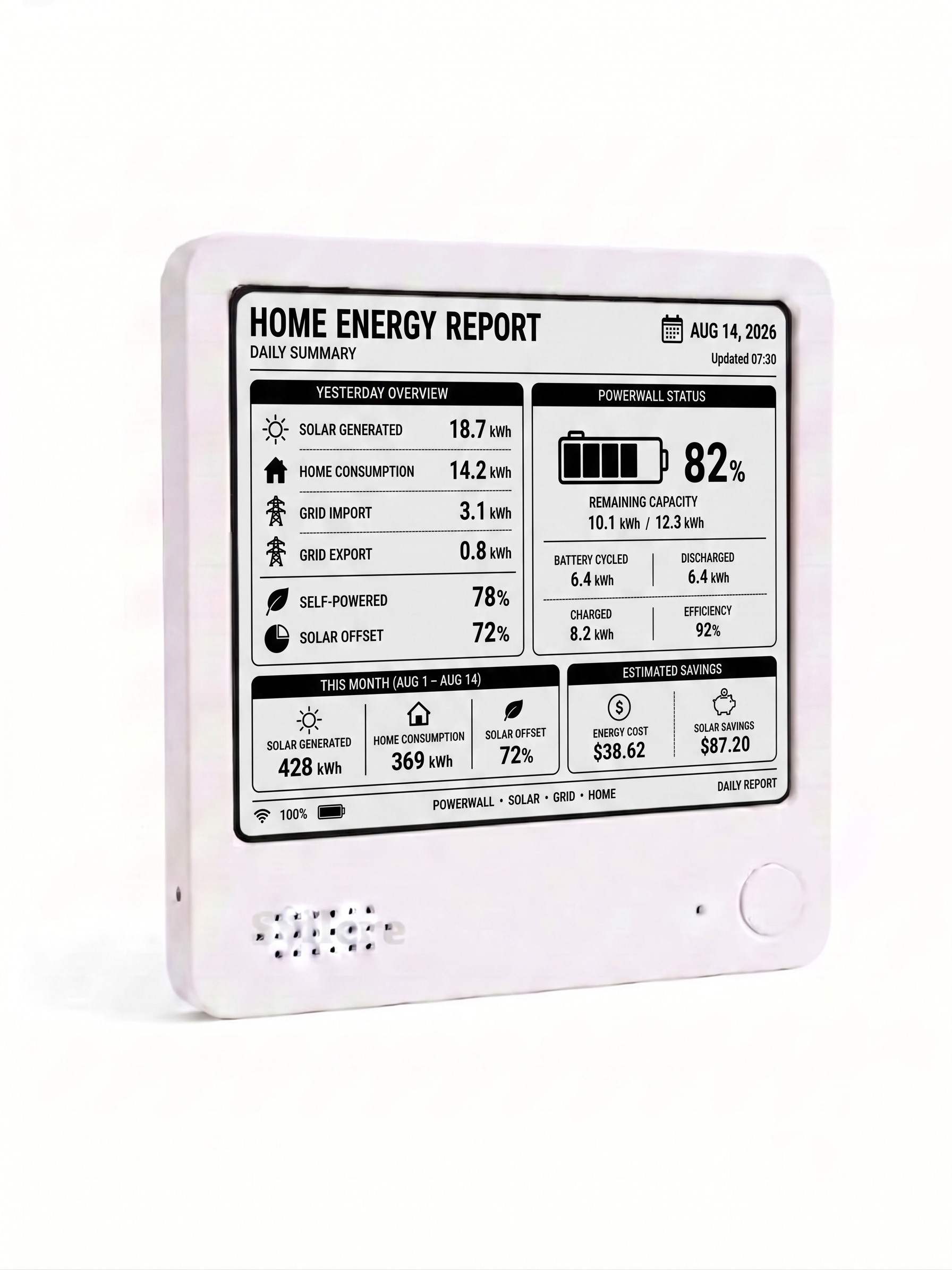 Home energy monitor, Tesla Powerwall & Solar Tracker, Power usage monitor, Tech Gift for Men & Engineers - Image 11