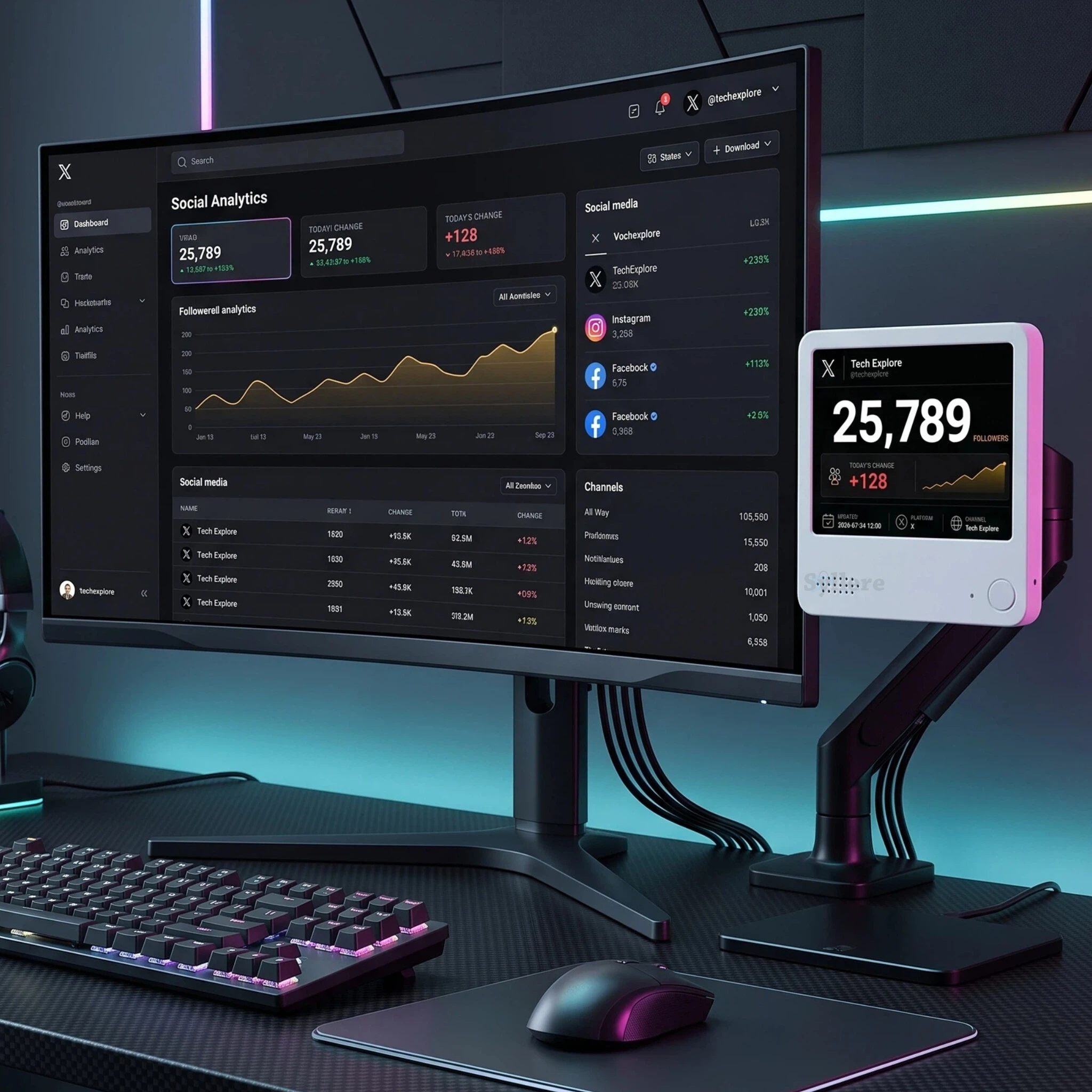 Twitter Follower Counter – Followers Display for Professionals, Social Media Dashboard Display, Real-Time X Subscriber Tracker - Image 4