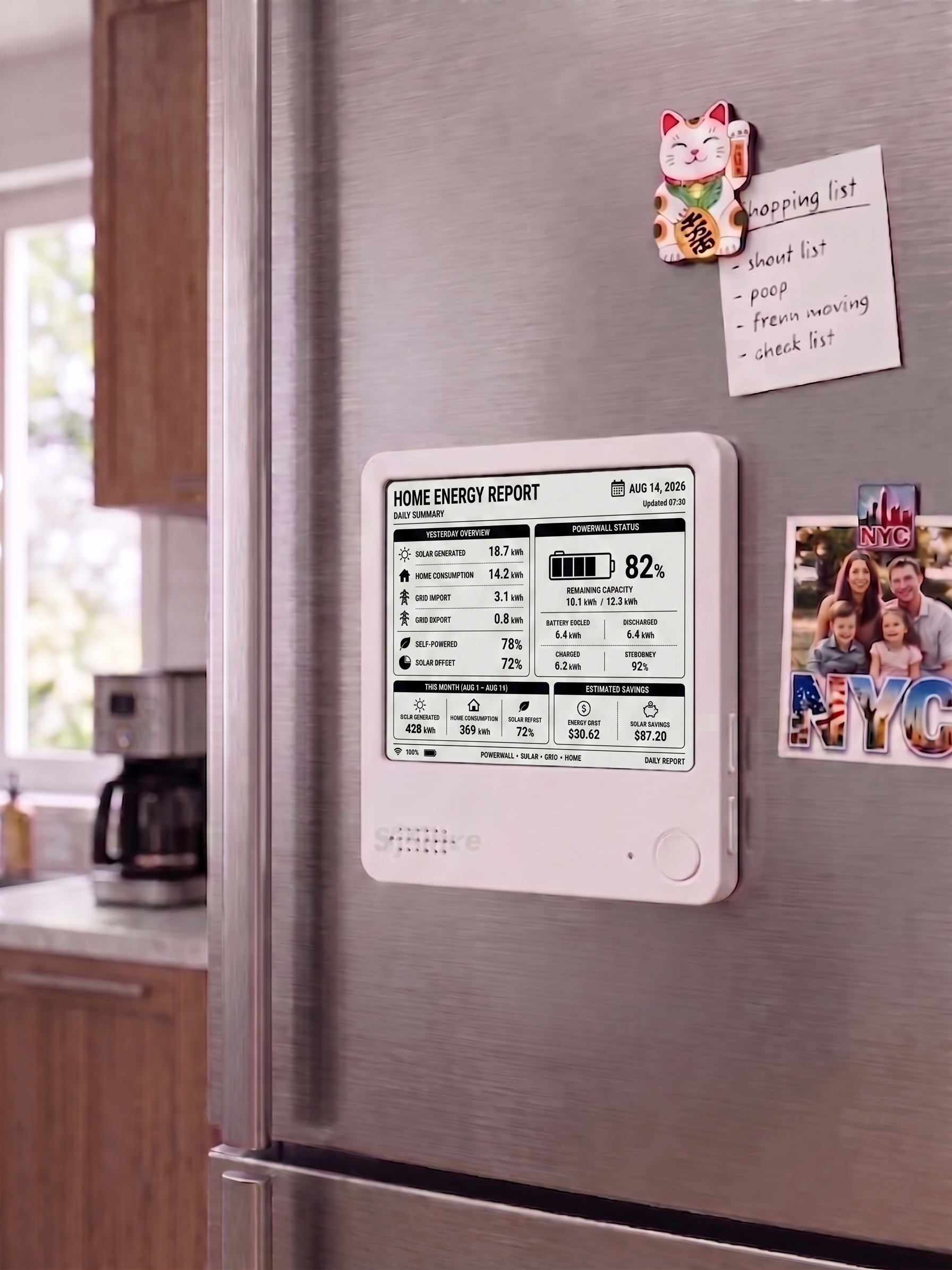 Home energy monitor, Tesla Powerwall & Solar Tracker, Power usage monitor, Tech Gift for Men & Engineers - Image 3
