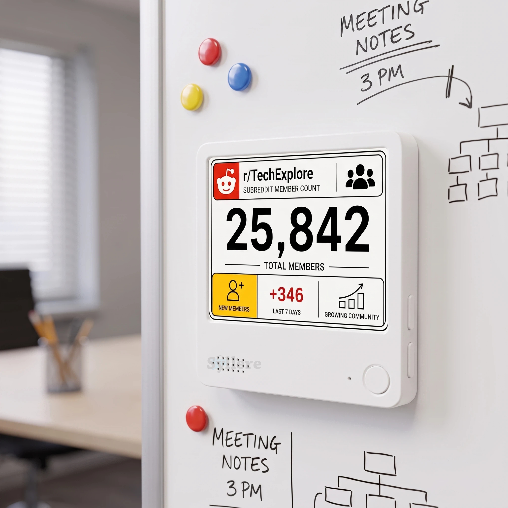 Reddit subreddit member counter, Subreddit Member Tracker, Real-Time Community Widget for Moderators, live wifi desk display for mods - Image 3