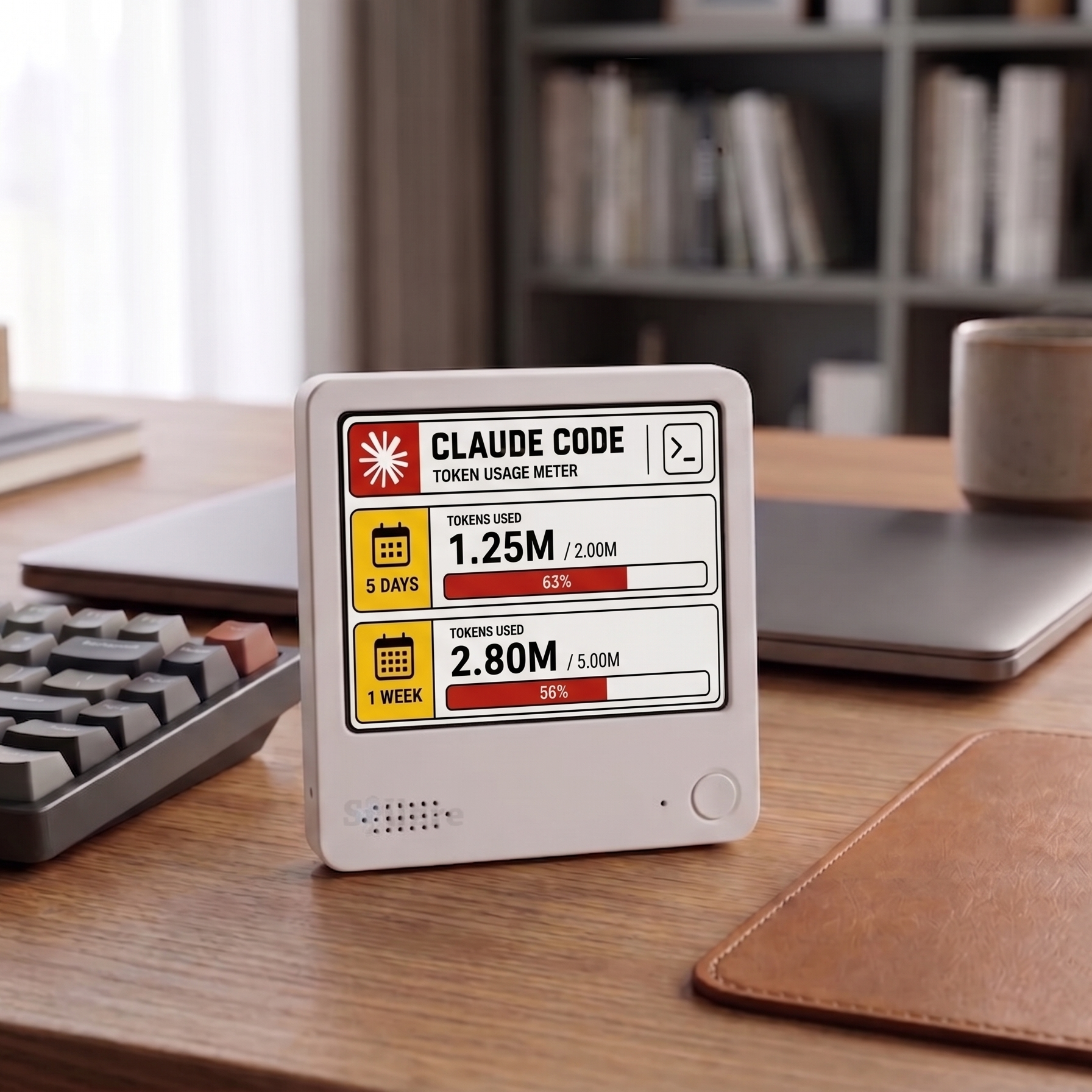 codeMeter — Claude Code Usage Display | WiFi Desk Meter for AI Coding | Anthropic Tracker | Claude Code Monitor for: Pro Max Team Enterprise - Image 3