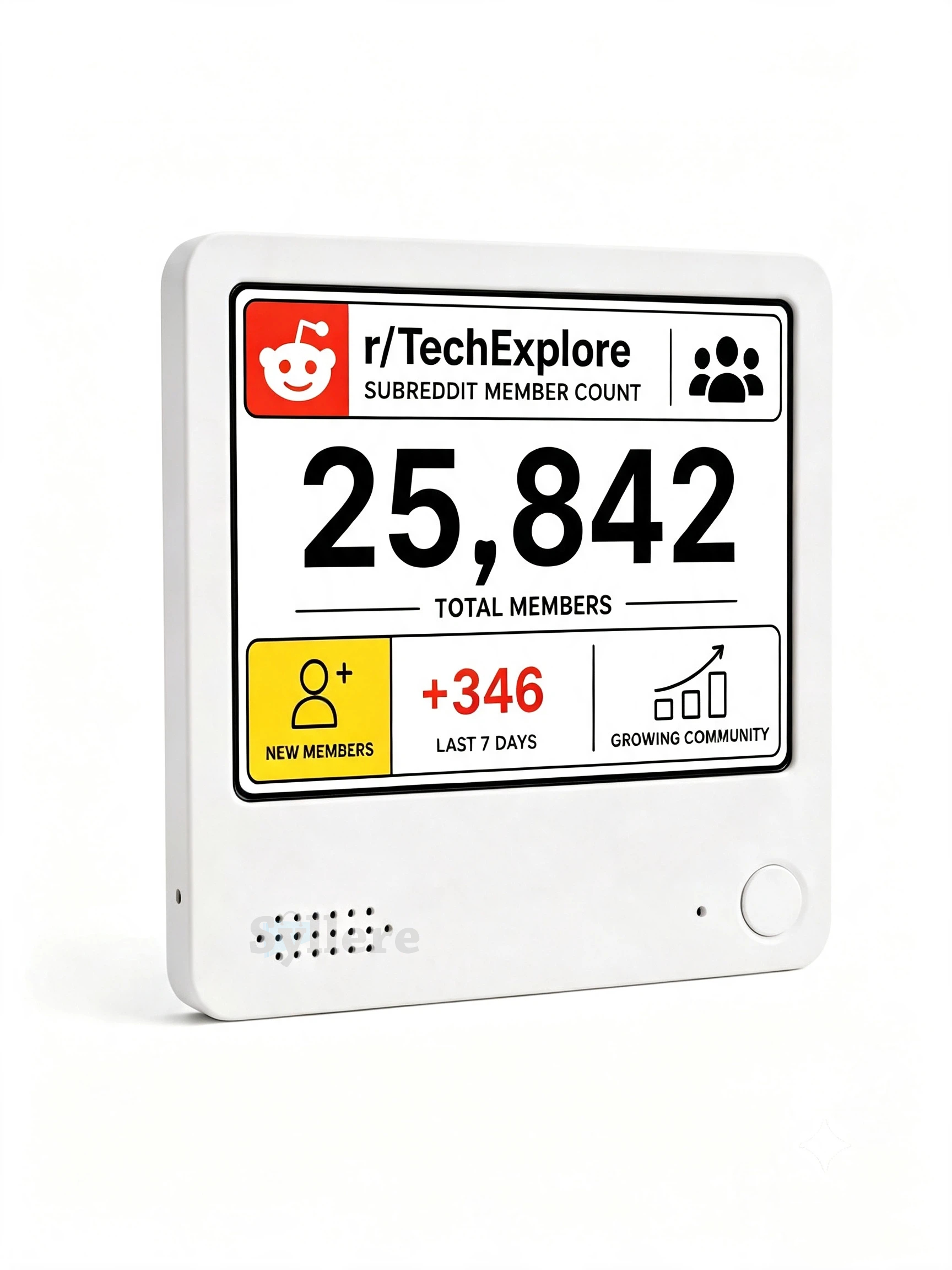 Reddit subreddit member counter, Subreddit Member Tracker, Real-Time Community Widget for Moderators, live wifi desk display for mods